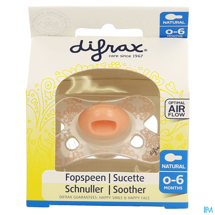 Difrax Sucette Natural 0-6m Girl 4