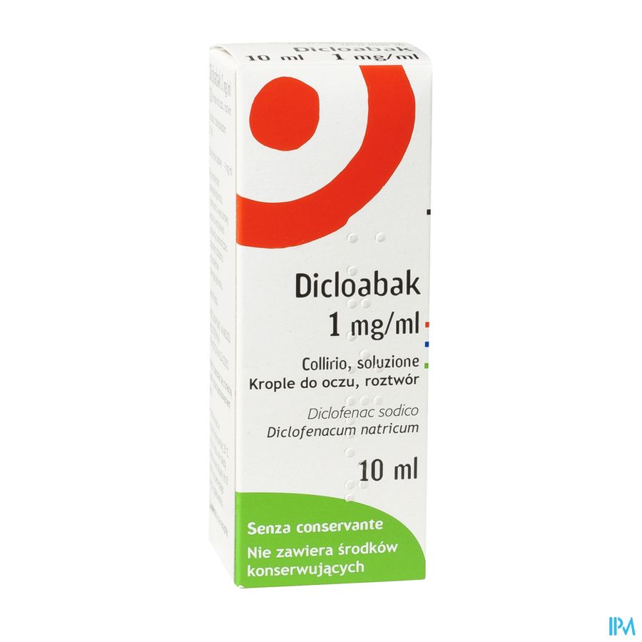 Dicloabak 1mg/ml Collyre En Sol 10ml 0,1% Dicloabak 1mg/ml Collyre En Sol 10ml 0,1%