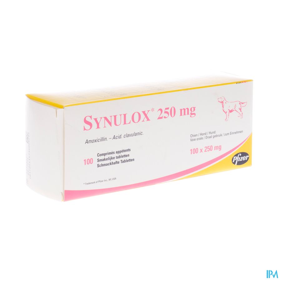 Synulox Tabl Smakel. 100 X 250mg Synulox Tabl Smakel. 100 X 250mg