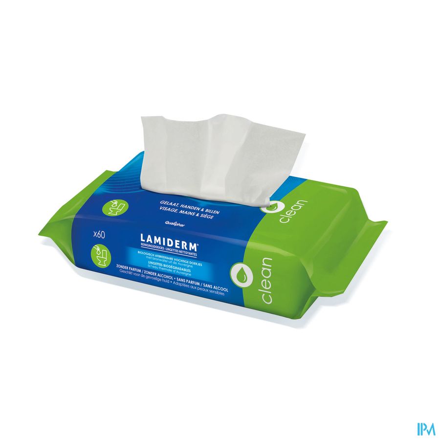Lamiderm Clean biologisch afbreekbare vochtige doekjes 60 stuks