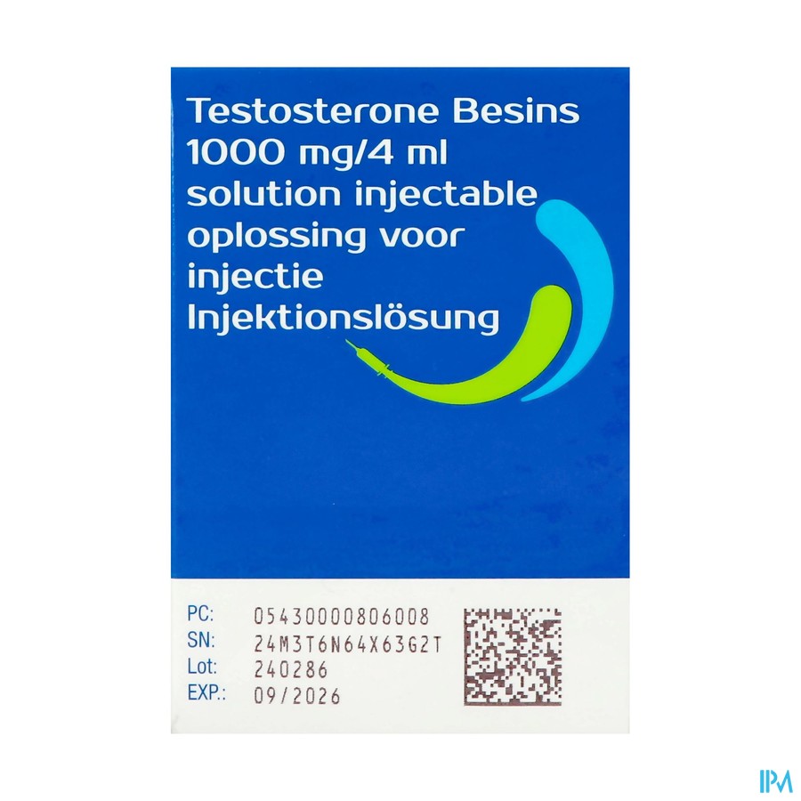 Testosterone Besins 1000mg Opl Inj Fl 4ml