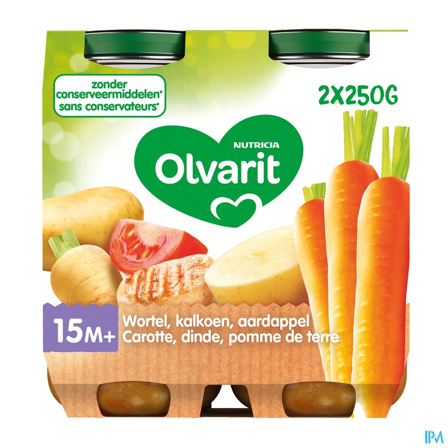 Olvarit Wortelstoemp Kalkoen 2x250g 15m00 Olvarit Wortelstoemp Kalkoen 2x250g 15m00