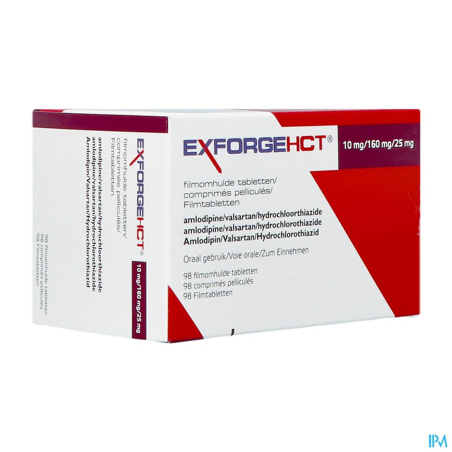 Exforge Hct 10mg/160mg/25,0mg Pipharma Comp 98 Pip Exforge Hct 10mg/160mg/25,0mg Pipharma Comp 98 Pip
