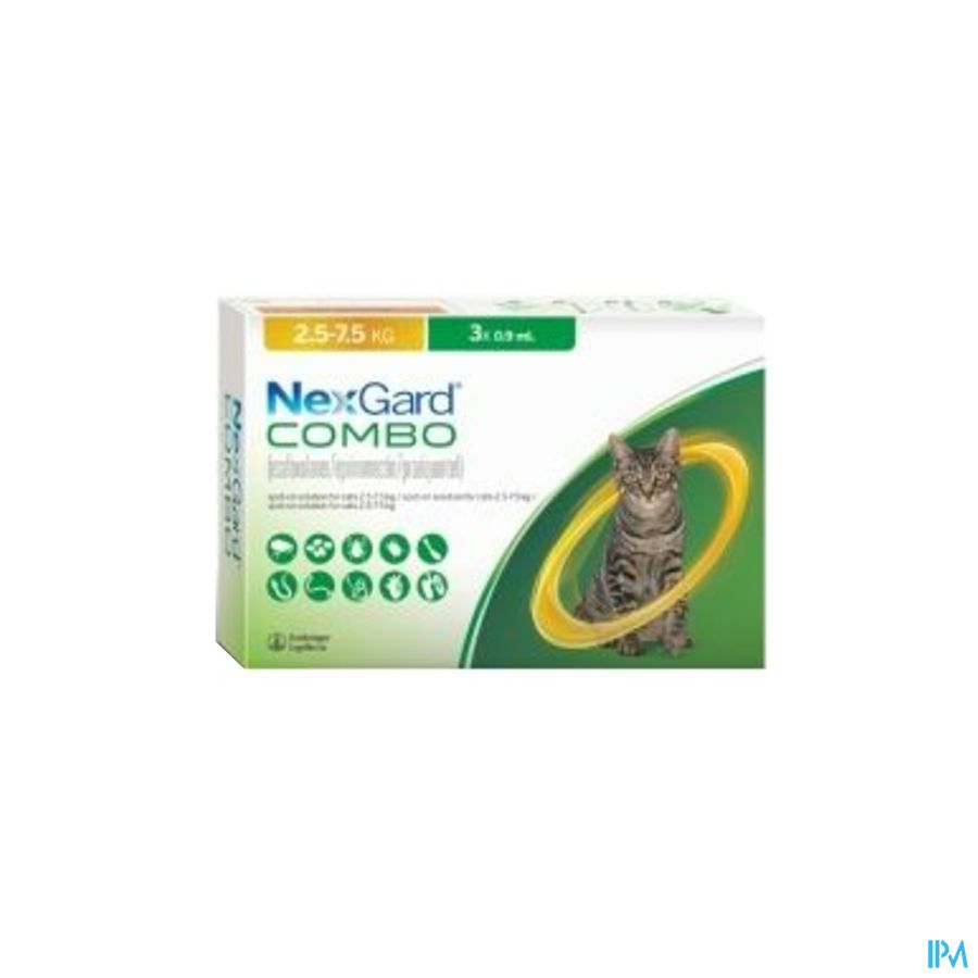 Nexgard Combo Spot-on Kat 2,5-7,5kg Opl 3x0,9ml Nexgard Combo Spot-on Kat 2,5-7,5kg Opl 3x0,9ml