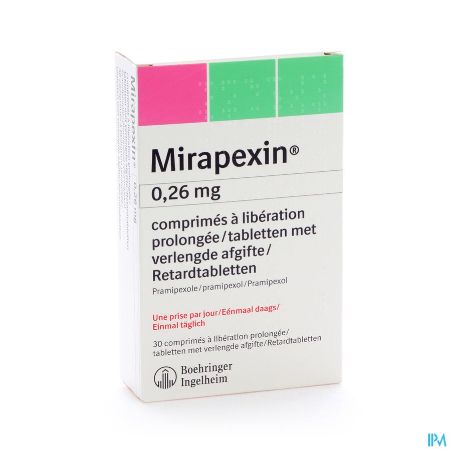 Mirapexin Pr 0,26mg Comp Liberation Prolongee 30 Mirapexin Pr 0,26mg Comp Liberation Prolongee 30