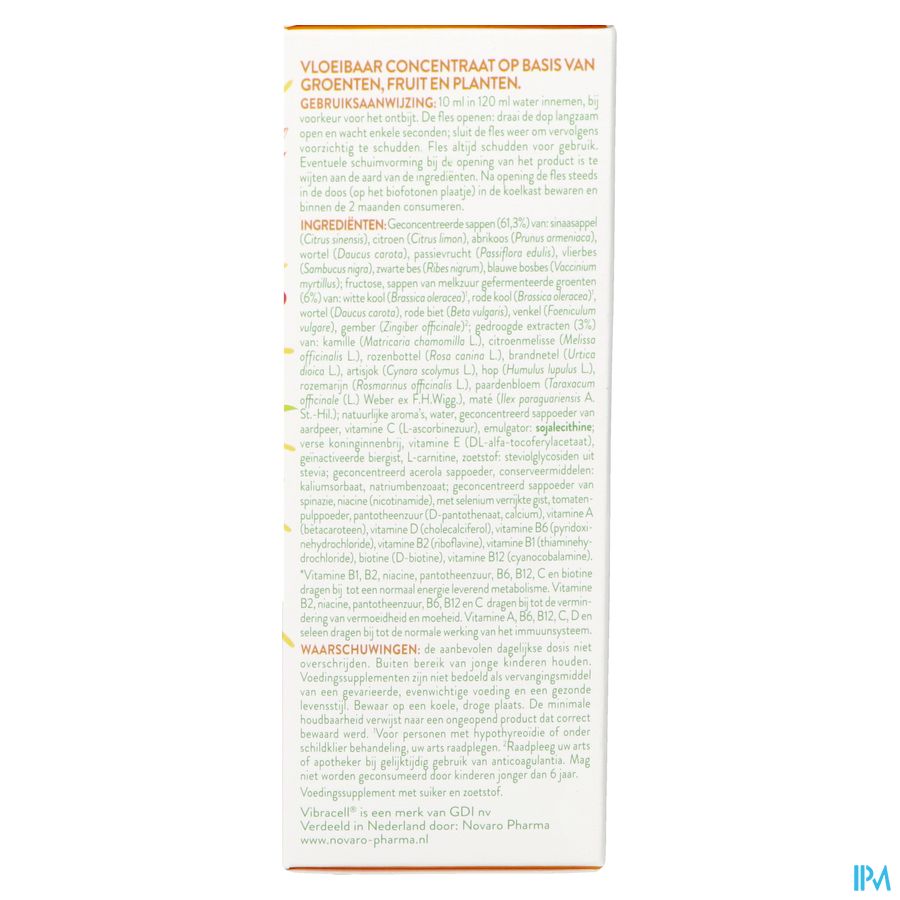 Vibracell Energy&vitality Plant.multiv.15x10ml Nf 5