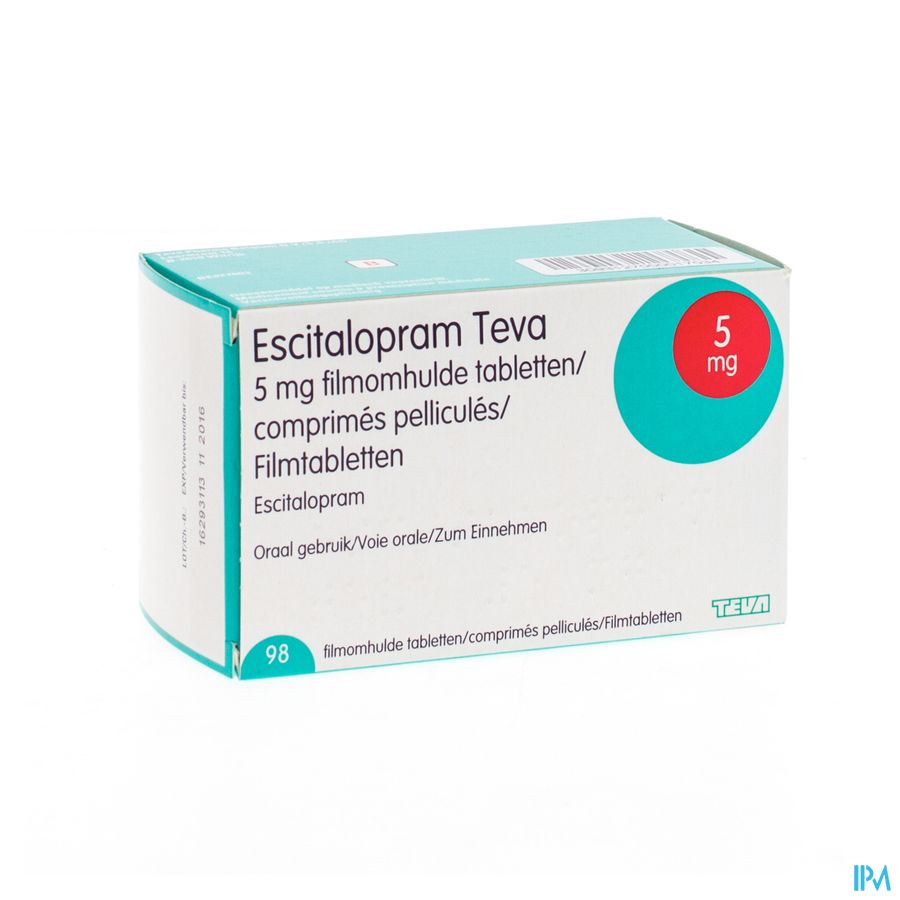 Escitalopram 5mg Teva Filmomh Tabl 98 X 5mg Escitalopram 5mg Teva Filmomh Tabl 98 X 5mg