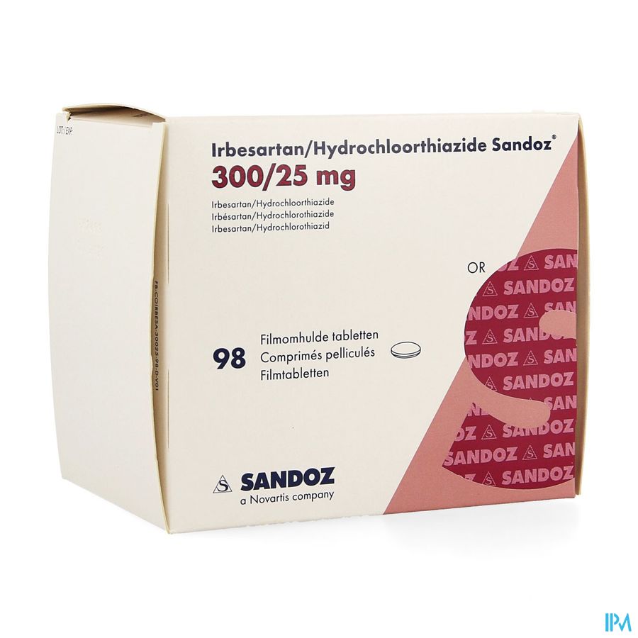 Irbesartan Hydroch Sandoz Tabl 98x300mg/25,0mg Irbesartan Hydroch Sandoz Tabl 98x300mg/25,0mg