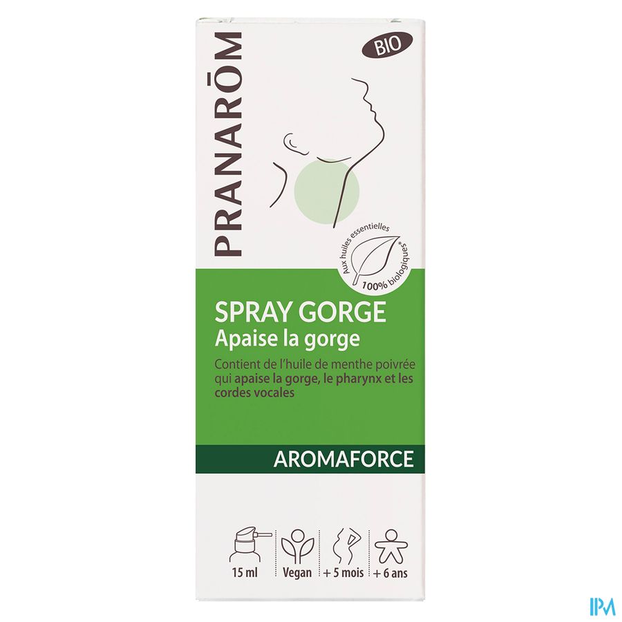 Pranarom Aromaforce Bio Verzacht.keelspray 15ml 3