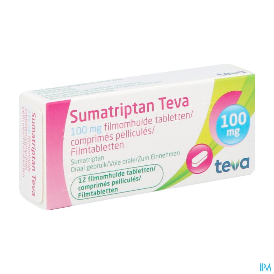 Sumatriptan Teva 100mg Filmomh Tabl 12 X 100mg Sumatriptan Teva 100mg Filmomh Tabl 12 X 100mg