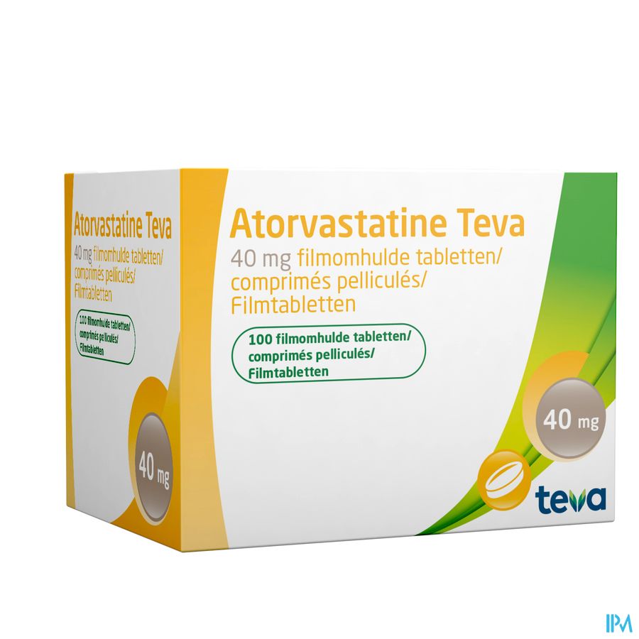 Atorvastatine Teva 40mg Comp Pell 100 Blister Atorvastatine Teva 40mg Comp Pell 100 Blister