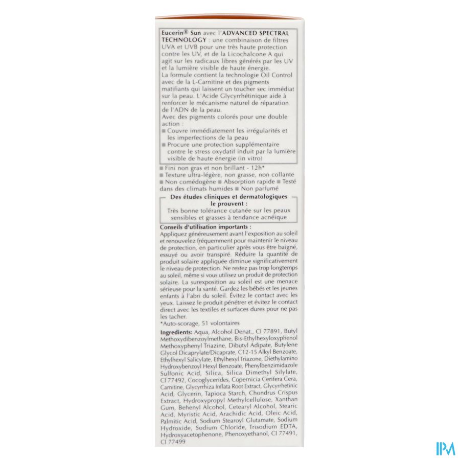 Eucerin Sun Protection Oil Tinted Med Spf50+ 50ml 6