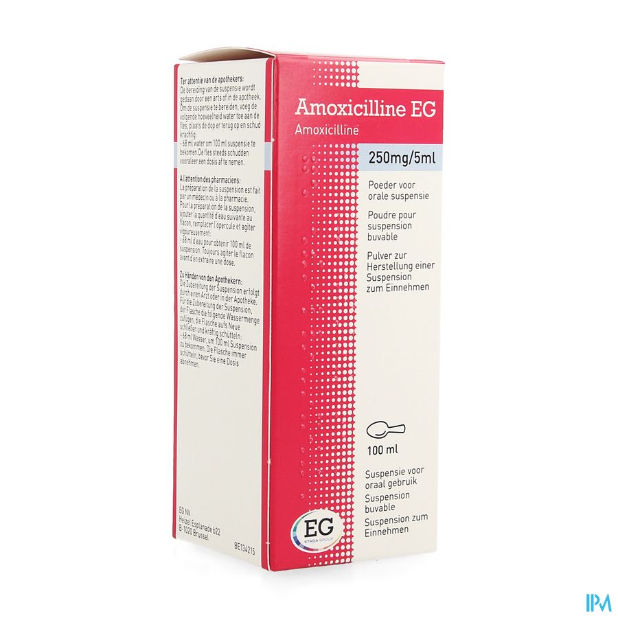 Amoxicilline EG Sir 100 Ml 250Mg/5Ml Amoxicilline EG Sir 100 Ml 250Mg/5Ml
