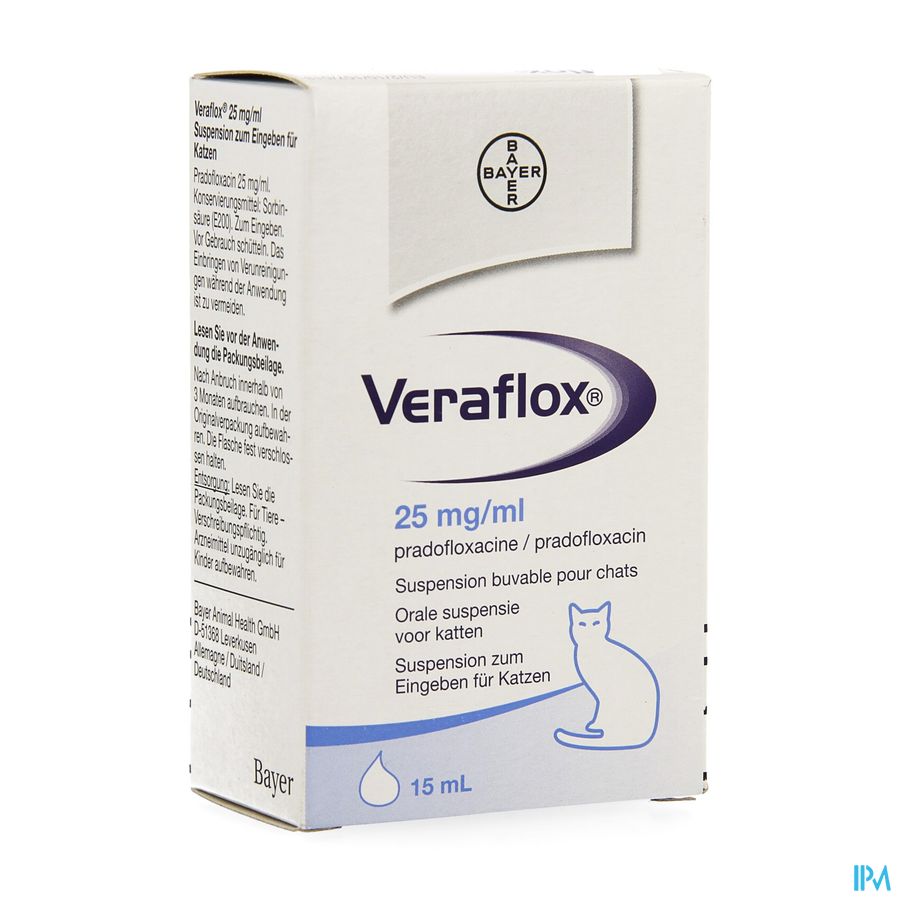 Veraflox 25mg/ml Or Suspensie Katten Fl 15ml Veraflox 25mg/ml Or Suspensie Katten Fl 15ml