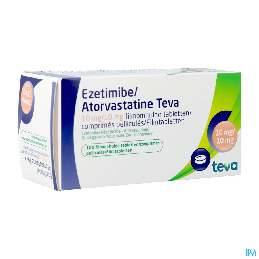 Ezetimibe Atorvastatine Teva 10/10mg Film.tabl 100 Ezetimibe Atorvastatine Teva 10/10mg Film.tabl 100