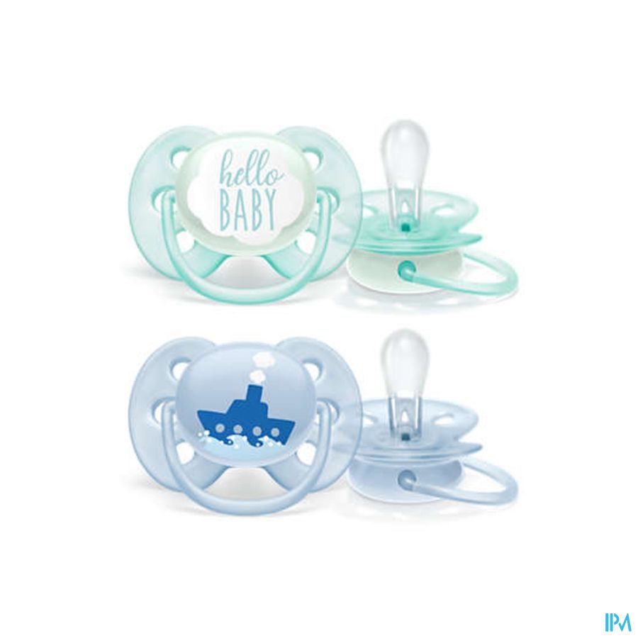 Philips Avent Sucette 0m+ Soft Boy 1
