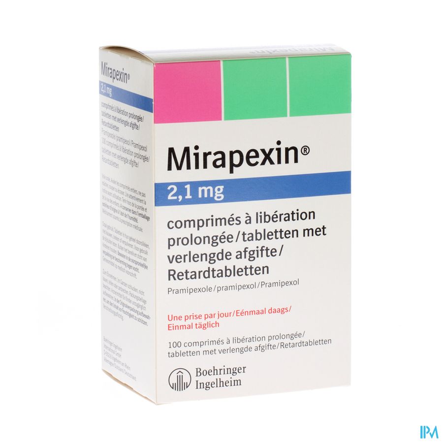 Mirapexin Pr 2,1mg Comp Liberation Prolongee 100 Mirapexin Pr 2,1mg Comp Liberation Prolongee 100