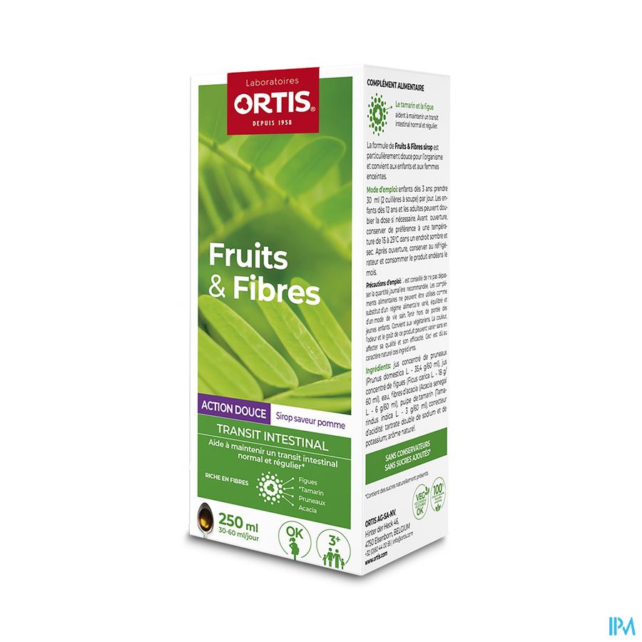 Ortis Fruits & Fibres Action Douce Sirop 250ml Ortis Fruits & Fibres Action Douce Sirop 250ml