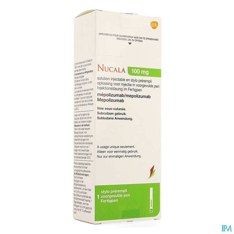 Nucala 100mg Opl Inj Voorgevulde Pen 1 X 1ml Nucala 100mg Opl Inj Voorgevulde Pen 1 X 1ml