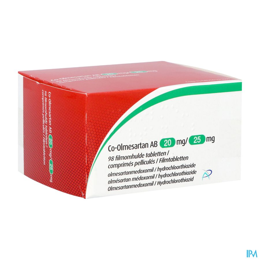 Co-olmesartan Ab 20mg/25,0mg Comp Pell 98 Co-olmesartan Ab 20mg/25,0mg Comp Pell 98