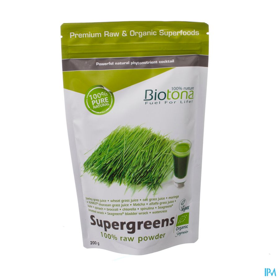 Biotona Supergreens Raw Powder Nf 200g Biotona Supergreens Raw Powder Nf 200g