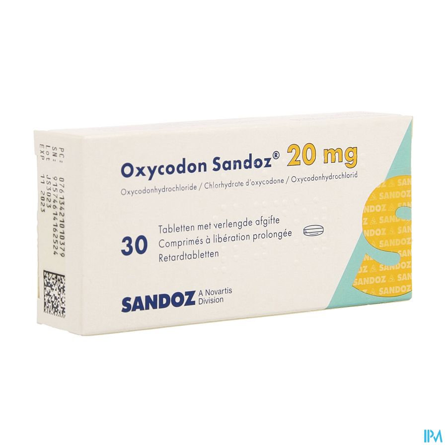 Oxycodon 20mg Sandoz Verlengde Afgifte 30