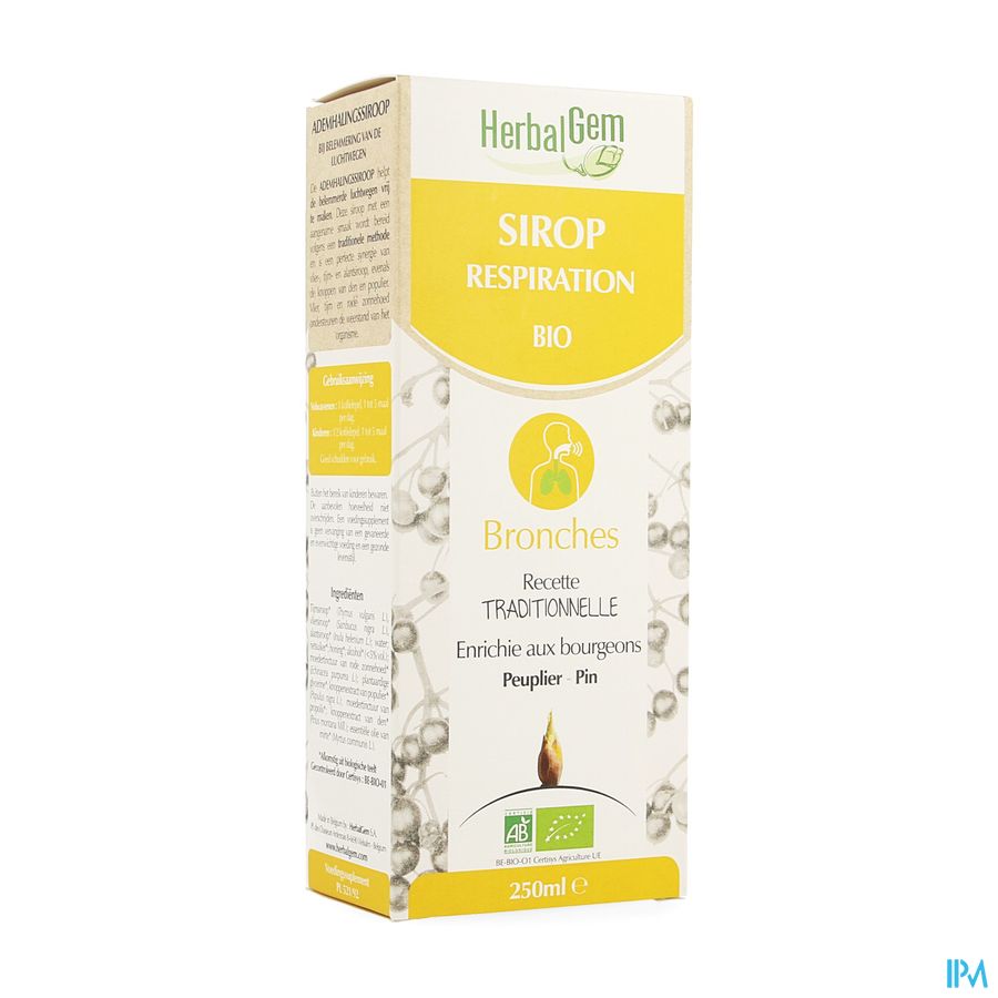 Herbalgem Sirop Respiration Bio Enf-adulte 250ml Herbalgem Sirop Respiration Bio Enf-adulte 250ml