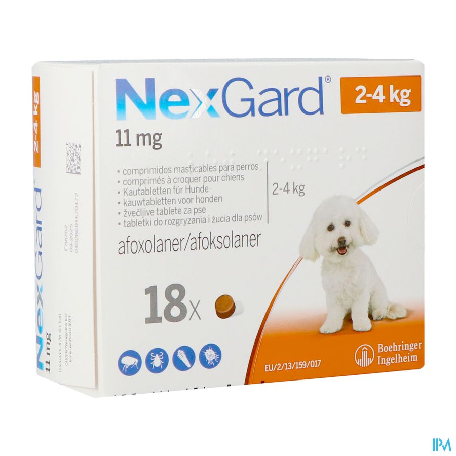 Nexgard 11mg 2- 4kg Kauwtabl 18 Nexgard 11mg 2- 4kg Kauwtabl 18