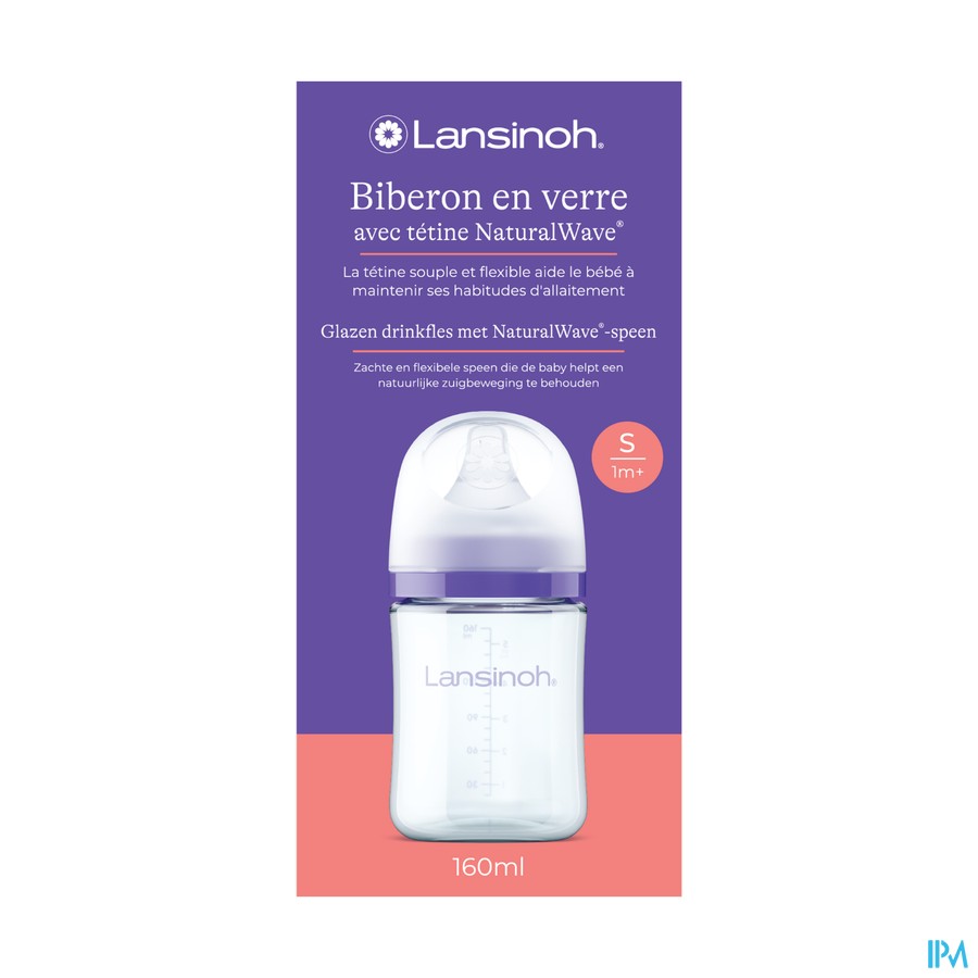 Lansinoh Zuigfles Glas + Speen 160ml 4