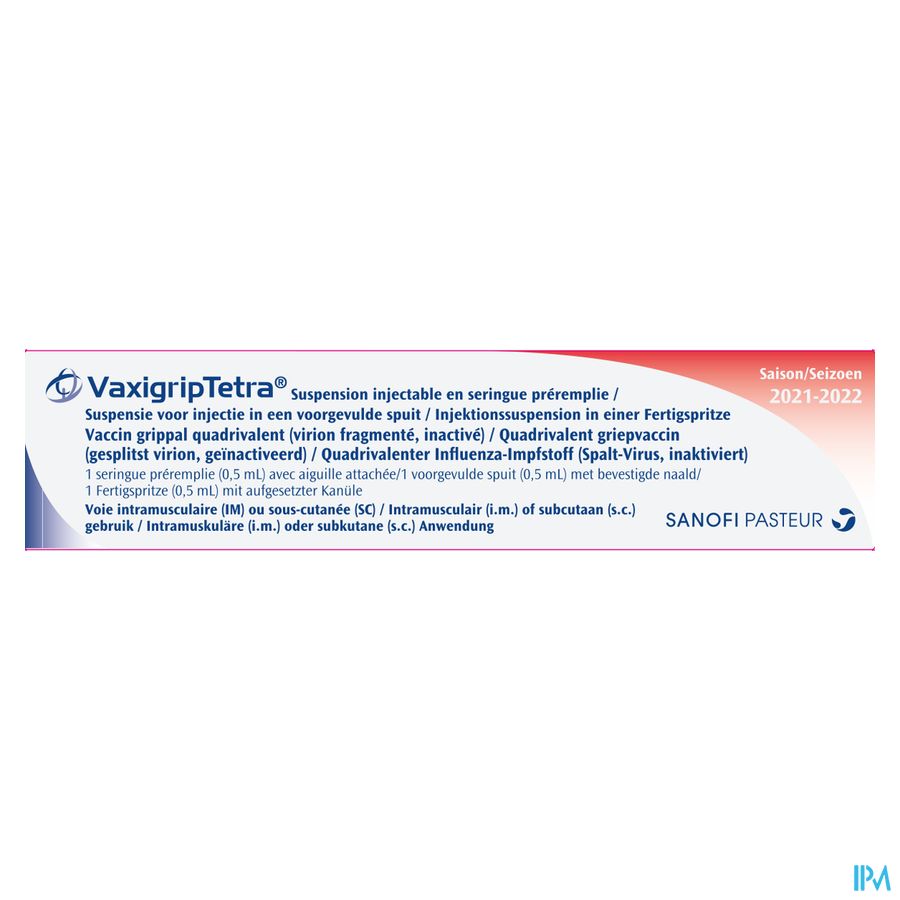 Vaxigrip Tetra Susp Inj Voorgev.spuit 0,5ml 2020