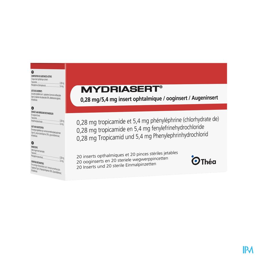 Mydriasert 0,28mg/5,4mg 20 Insert Opht+20 Pincet Mydriasert 0,28mg/5,4mg 20 Insert Opht+20 Pincet