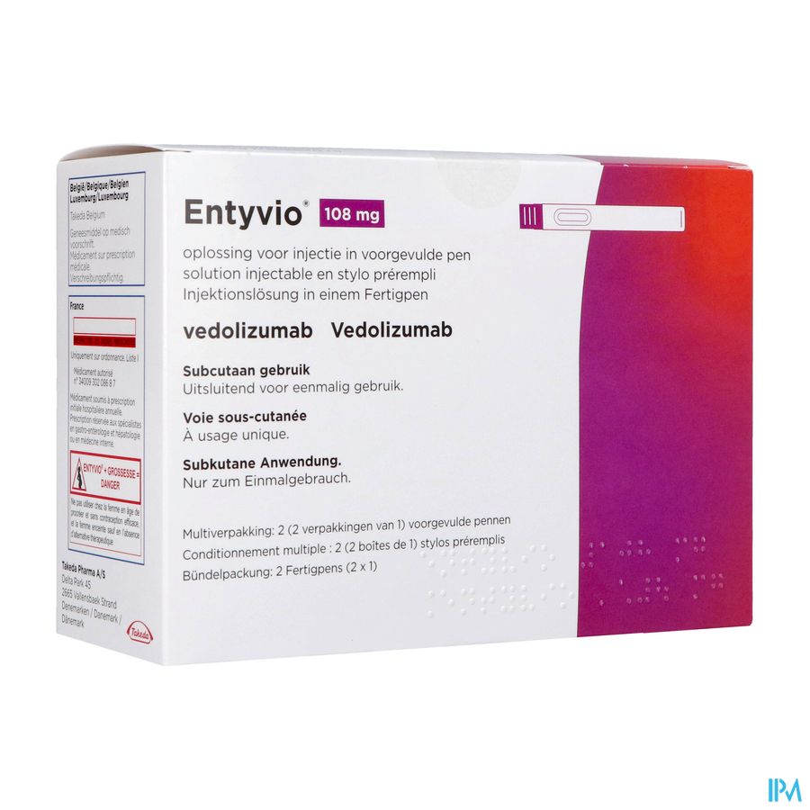 Entyvio 108mg Sol Inj Voorgevulde Pen 2 Entyvio 108mg Sol Inj Voorgevulde Pen 2