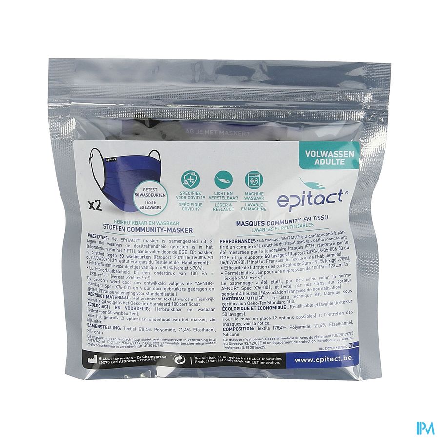 Masque Community Tissu Lavab. Reutilisab. Adulte 2 Masque Community Tissu Lavab. Reutilisab. Adulte 2