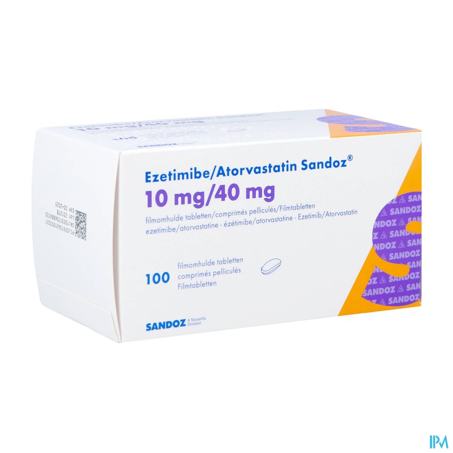 Ezetimibe Atorvastatin Sandoz 10/40mg Film.tabl100 Ezetimibe Atorvastatin Sandoz 10/40mg Film.tabl100