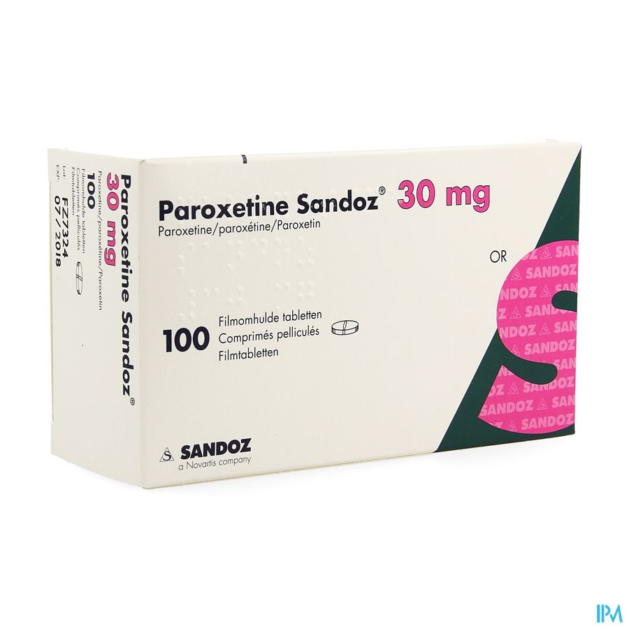 Paroxetine Sandoz 30mg Impex. Filmomh Tabl 100 Pip Paroxetine Sandoz 30mg Impex. Filmomh Tabl 100 Pip