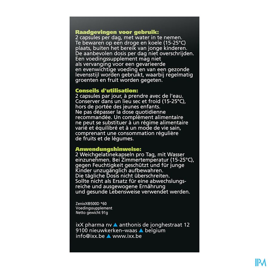 Zenixx 500 D Caps 60 4