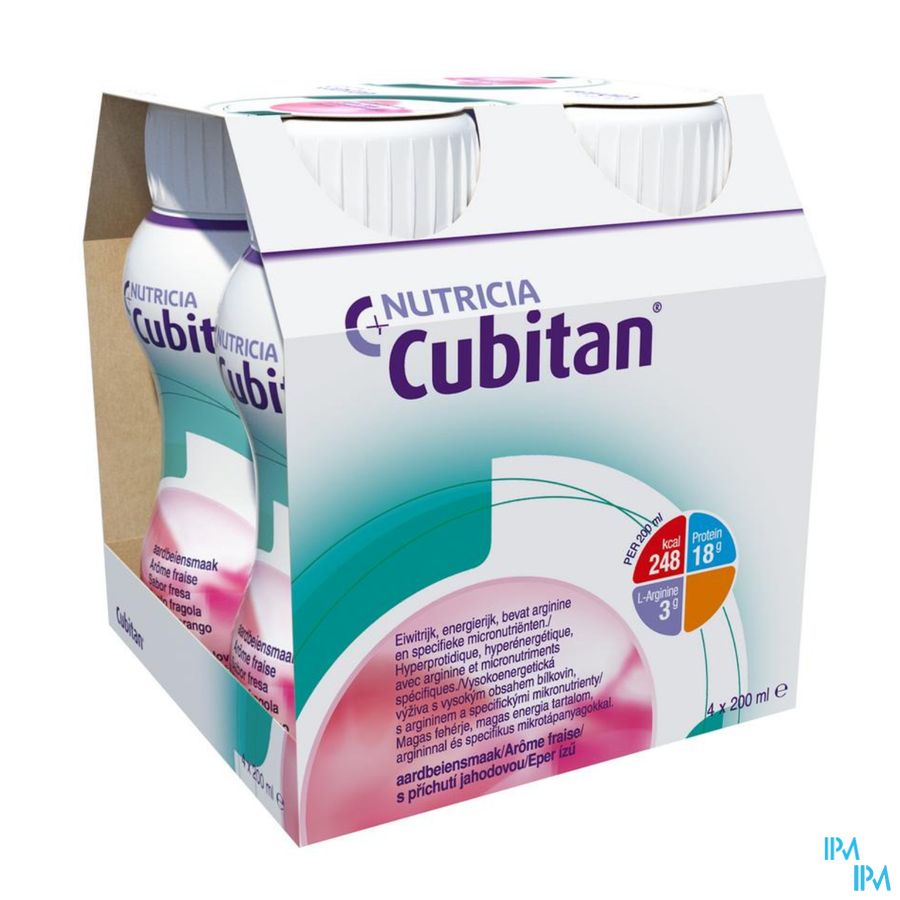 Cubitan Aardbei 4x200ml Cubitan Aardbei 4x200ml
