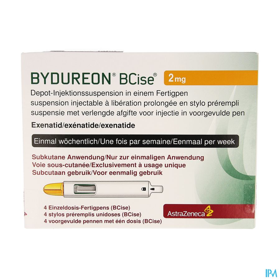 Bydureon 2mg Bcise Susp Inj Verl.afg.voorgev.pen 4 Bydureon 2mg Bcise Susp Inj Verl.afg.voorgev.pen 4