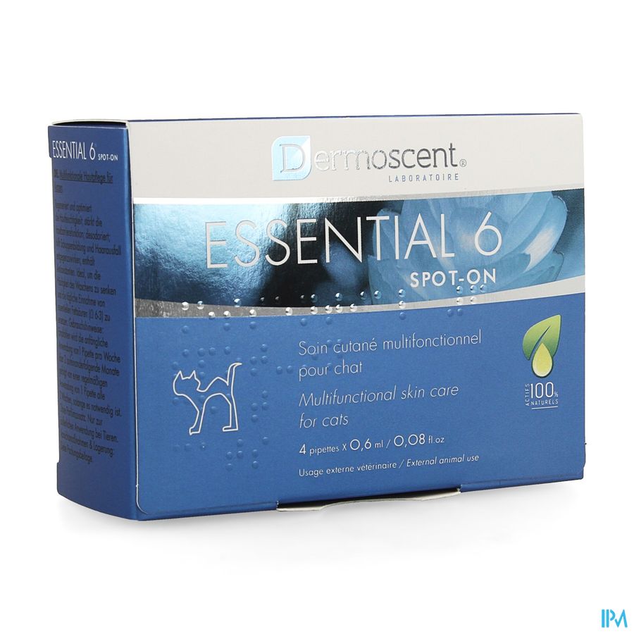 Dermoscent Essential 6 Spot-on Kat Pipet 4x0,6ml Dermoscent Essential 6 Spot-on Kat Pipet 4x0,6ml