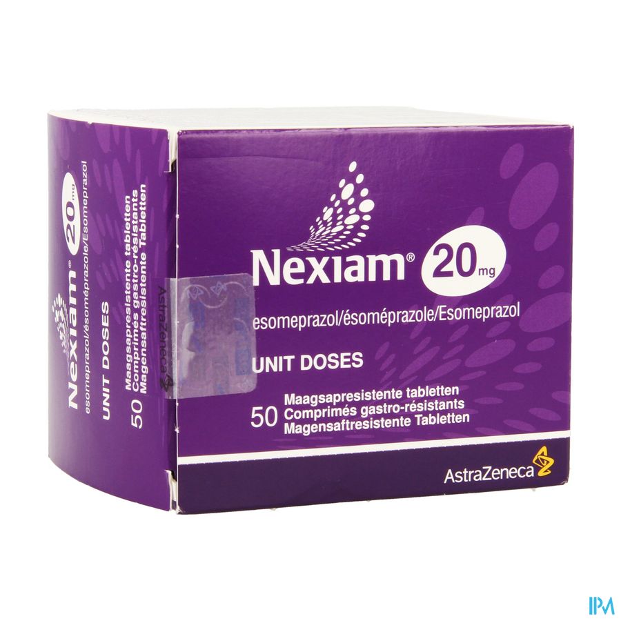 Nexiam 20 mg compr. gastro-résist. 50 (50 x 1) UD Nexiam 20 mg compr. gastro-résist. 50 (50 x 1) UD