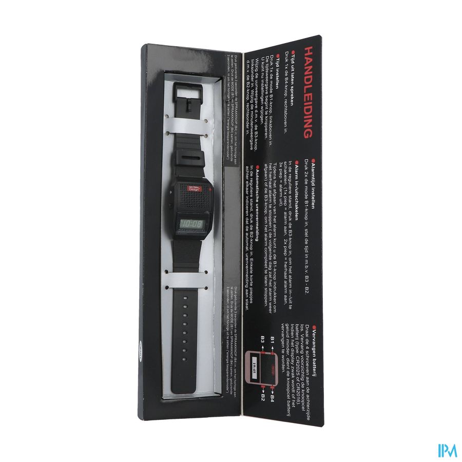 Adhome Montre Parlante Neerlandais Noir