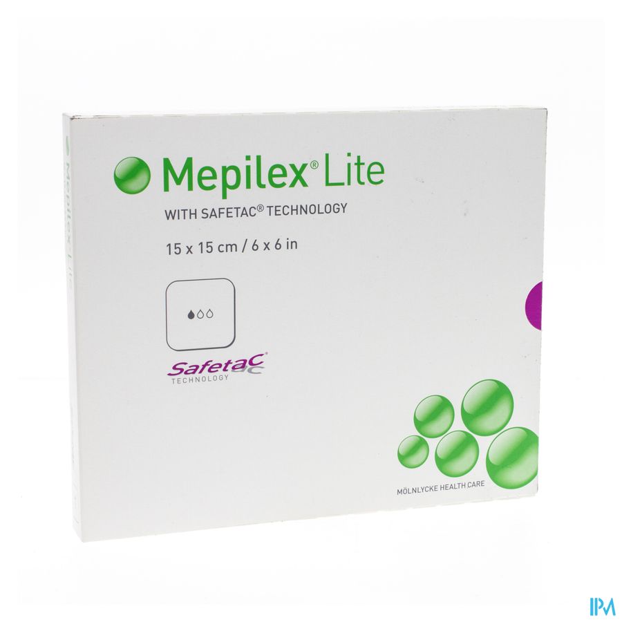 Mepilex Lite Dun Verb Sil Ster 15x15,00cm 5 284300 3