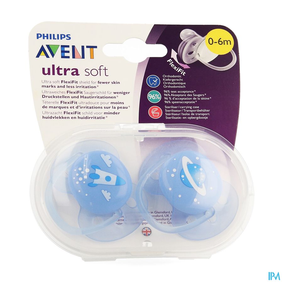 Philips Avent Fopspeen Soft Deco +0m Boy 2 SCF222/20