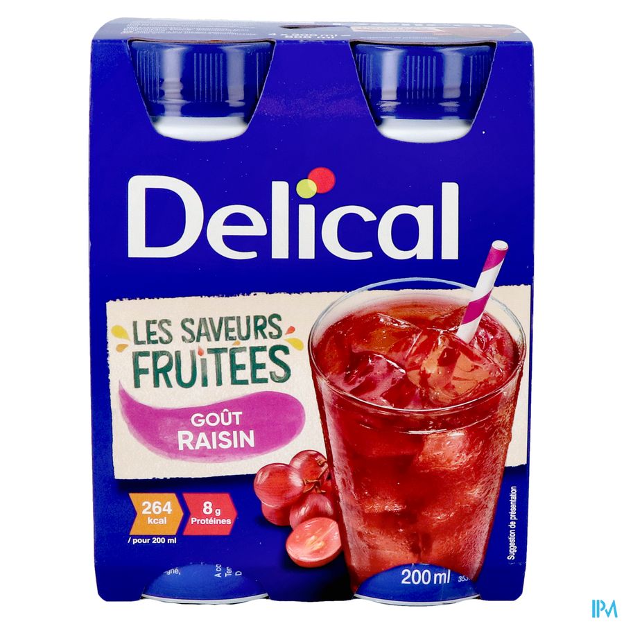 Delical Fruitdrink Druiven 4x200ml 2