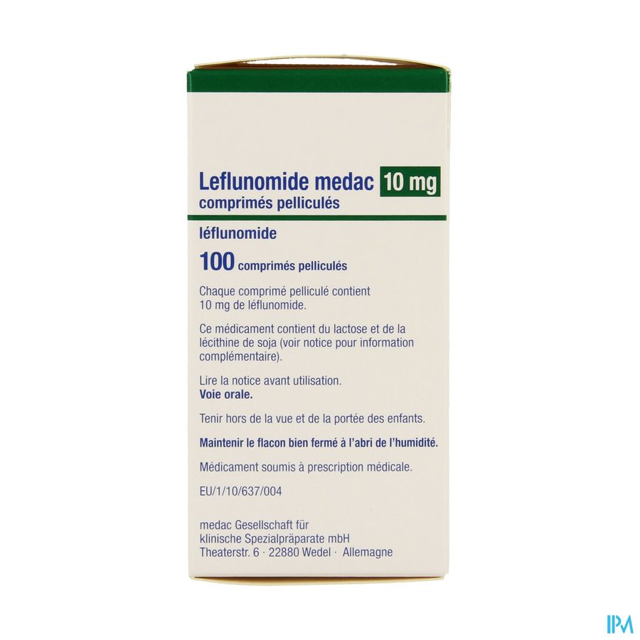 Leflunomide Medac Comp Pell 100 X 10mg Leflunomide Medac Comp Pell 100 X 10mg