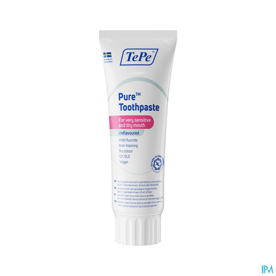 Tepe Pure Tandpasta Droge Mond Z/aroma 75ml Tepe Pure Tandpasta Droge Mond Z/aroma 75ml
