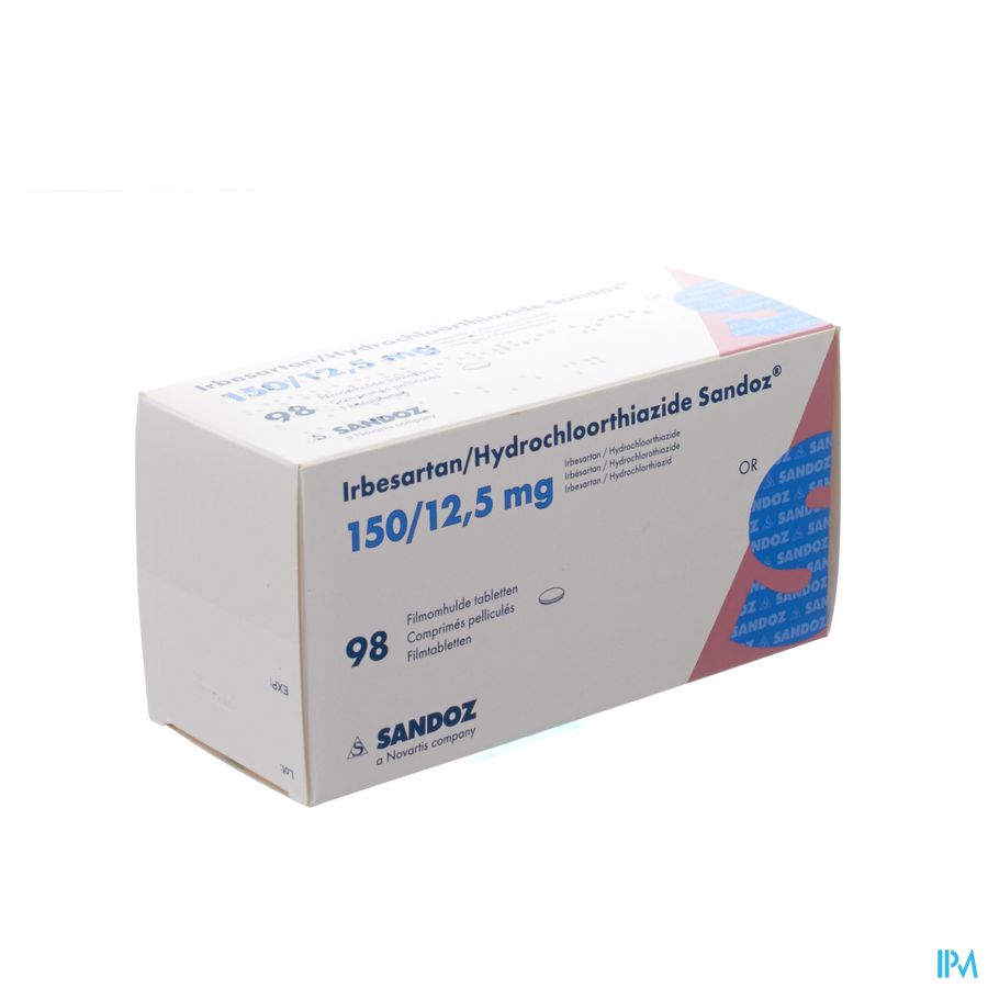 Irbesartan Hydroch Sandoz Tabl 98x150mg/12,5mg Irbesartan Hydroch Sandoz Tabl 98x150mg/12,5mg