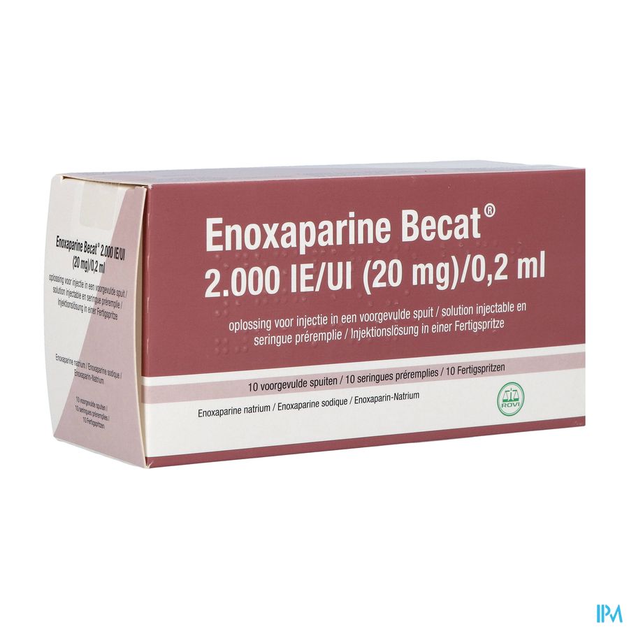 Enoxaparine Becat 2000ie 100mg/ml Voorgev.sp. 10 Enoxaparine Becat 2000ie 100mg/ml Voorgev.sp. 10