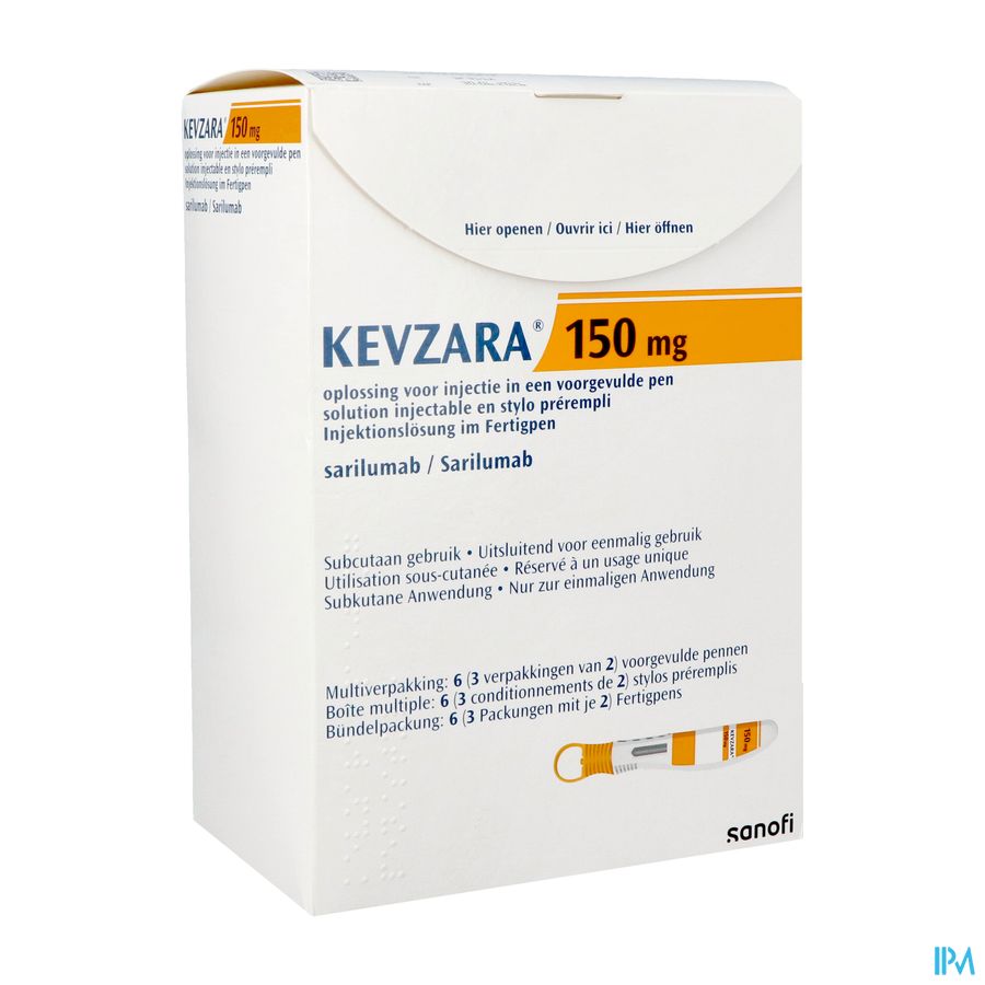 Kevzara 150mg Opl Inj Voorgev.pen Glas 3x2x1,14ml Kevzara 150mg Opl Inj Voorgev.pen Glas 3x2x1,14ml
