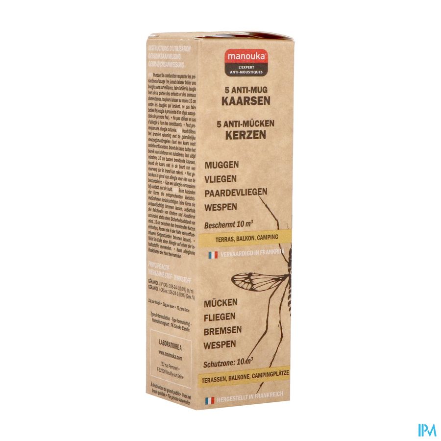 Manouka A/muggen Kaars 5x23g Manouka A/muggen Kaars 5x23g